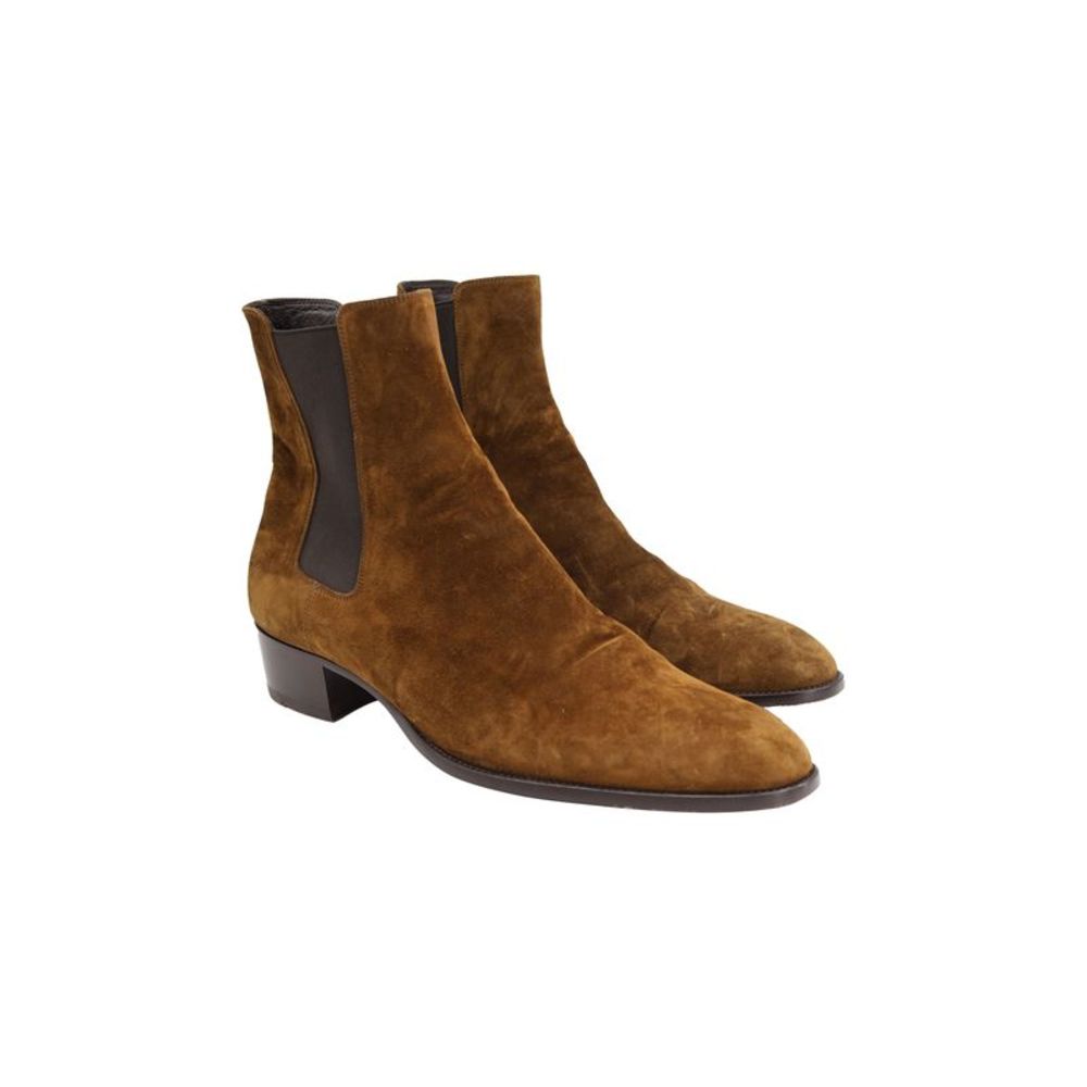Saint Laurent Wyatt Chelsea Boots in Brown Suede - Picture 4 of 8
